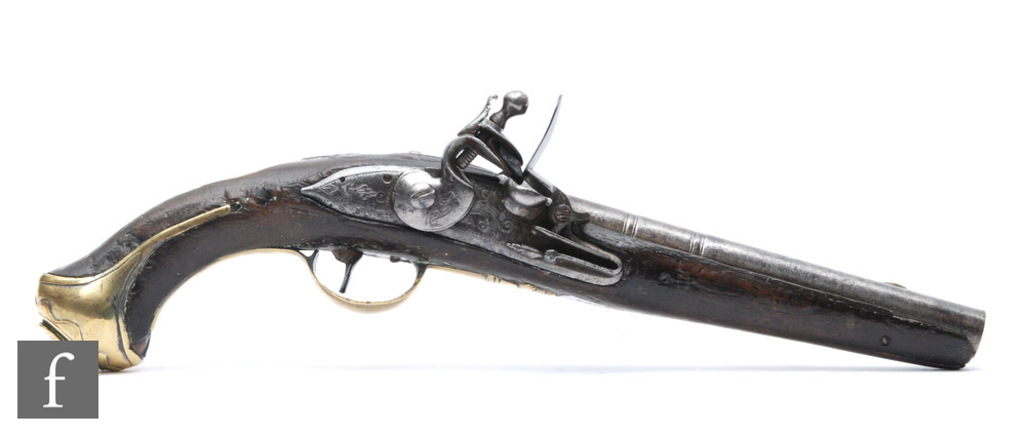 18th Century Flintlock Pistol Brass