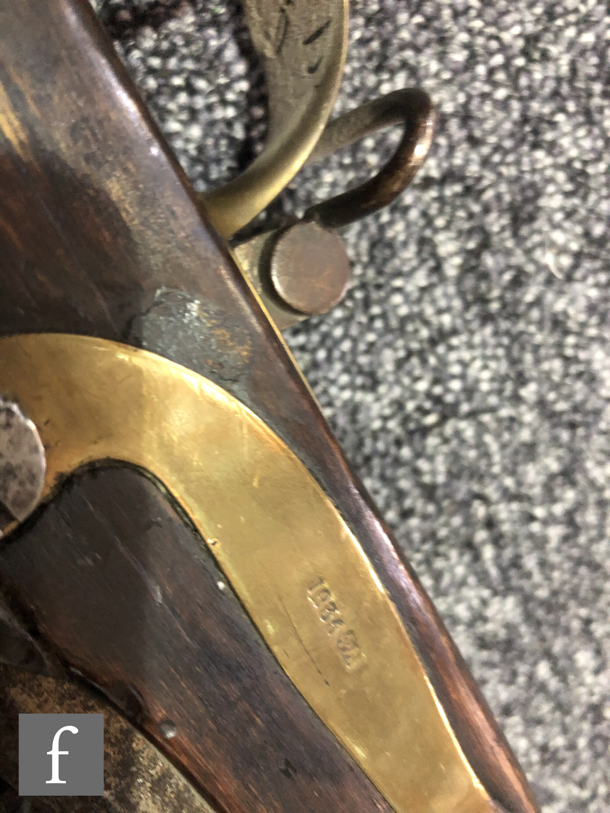 18th Century Flintlock Pistol Brass